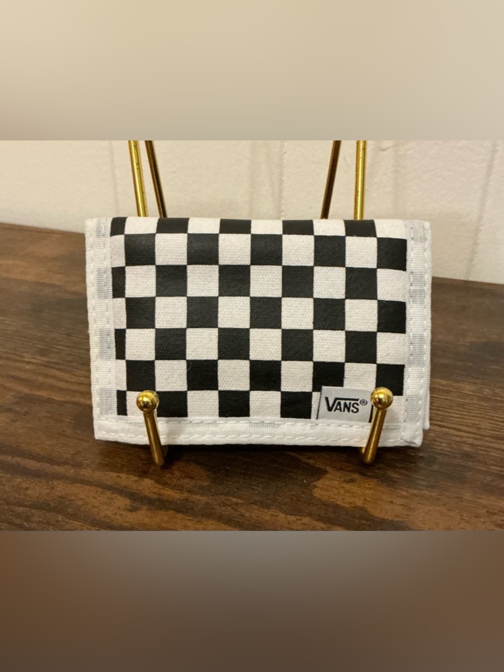 Rare NWOT Classic Out Of Stock Black And White Checkered Vans Cotton Wallet